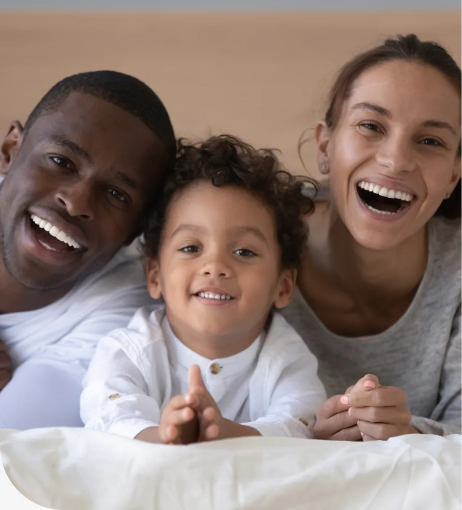 Family smiling after general and family dentistry visit